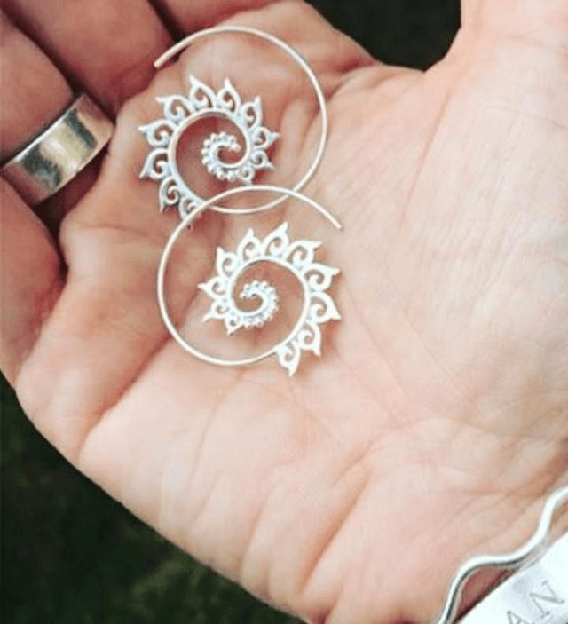 Sunrise Swirl Sterling Silver Earrings