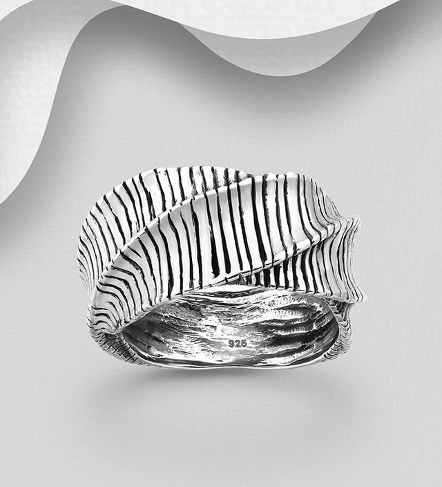 Stripey Oxidised Ring