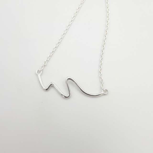 Sterling Silver Squiggle Wave Necklace