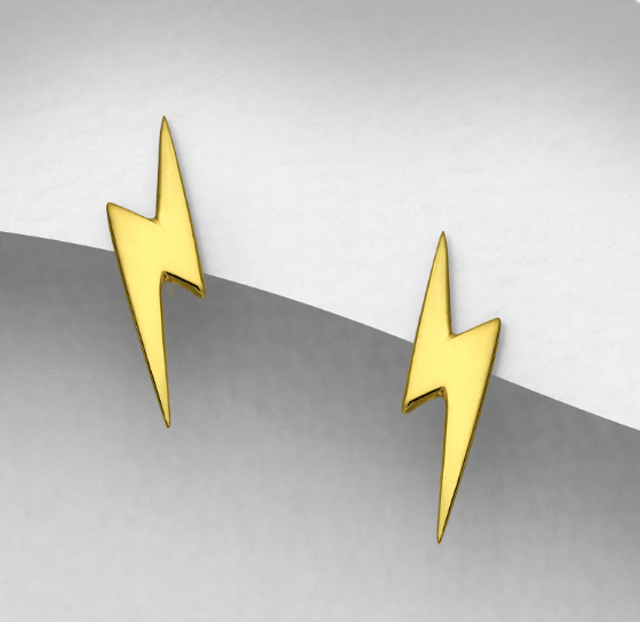 Lightning Bolt Stud Earrings