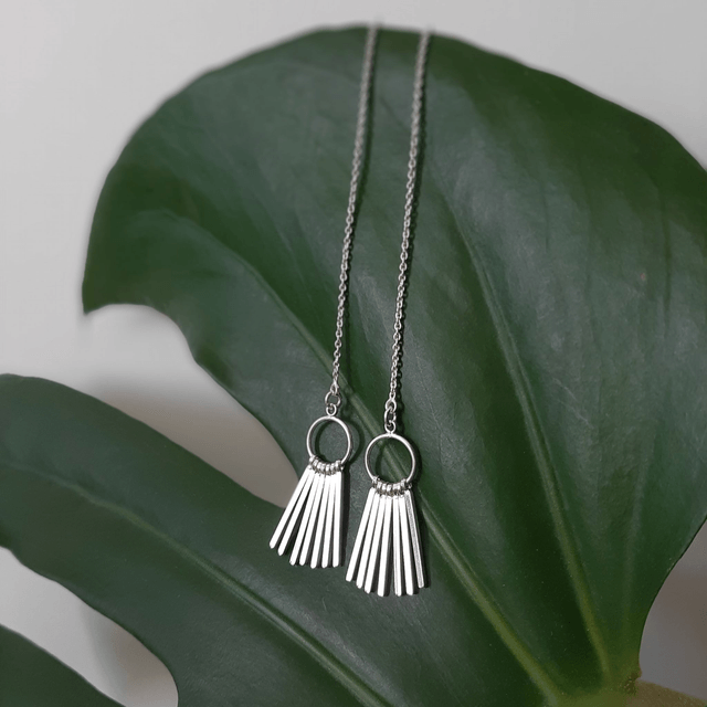 Fringed threader earring
