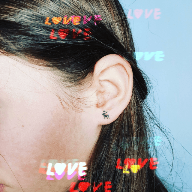 Silver Reindeer Earrings