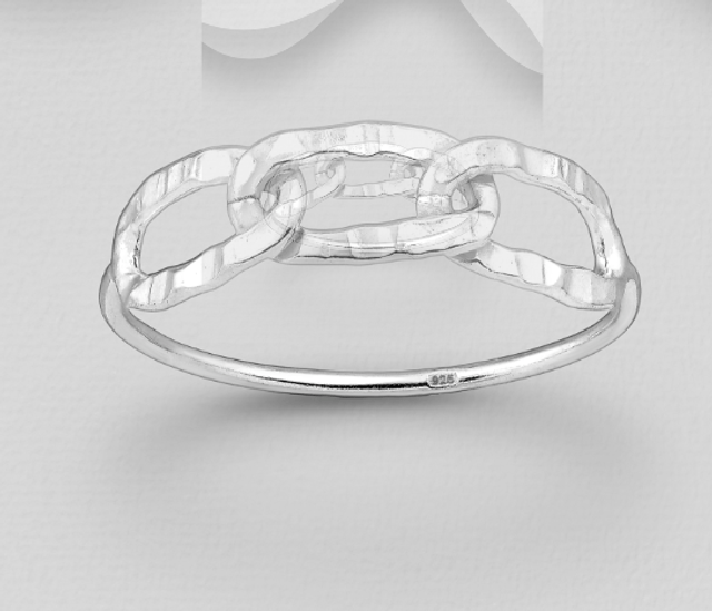 Hammered Link Ring