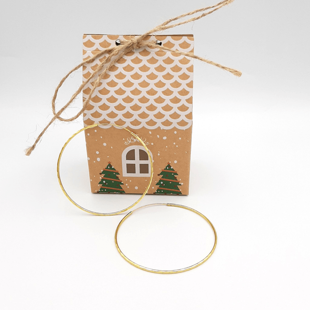 Gold Hammered Hoop