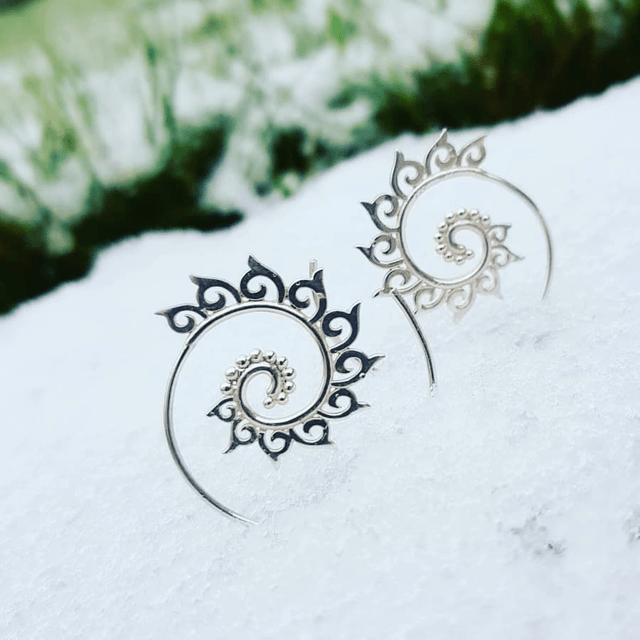 Sunrise Swirl Sterling Silver Earrings