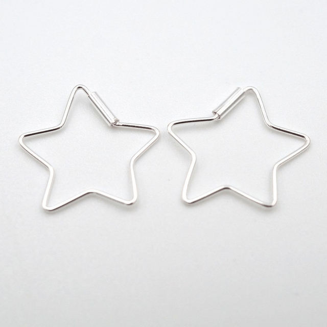 Silver Star Hoop Earrings