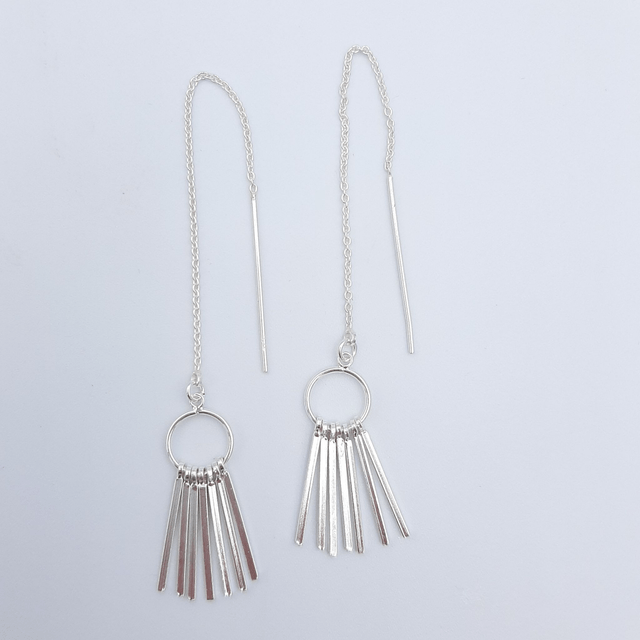 Fringed threader earring