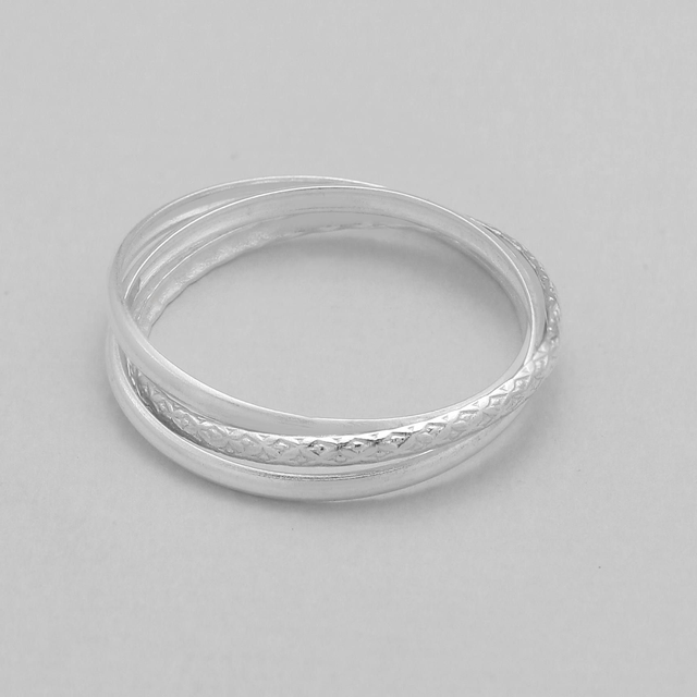 Interlocking Trinity Ring, Sterling Silver