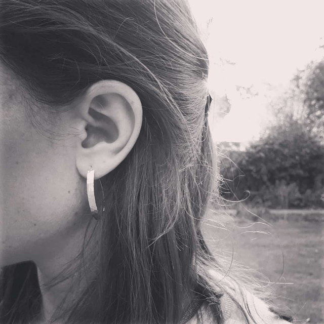 Gold Hammered Drop Earrings