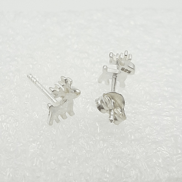 Silver Reindeer Earrings