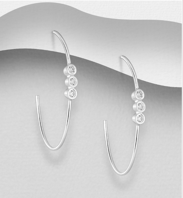 Cubic Zirconia Half Hoop