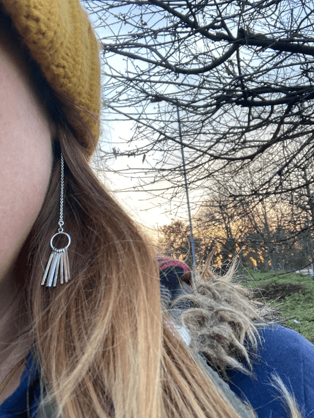 Fringed threader earring