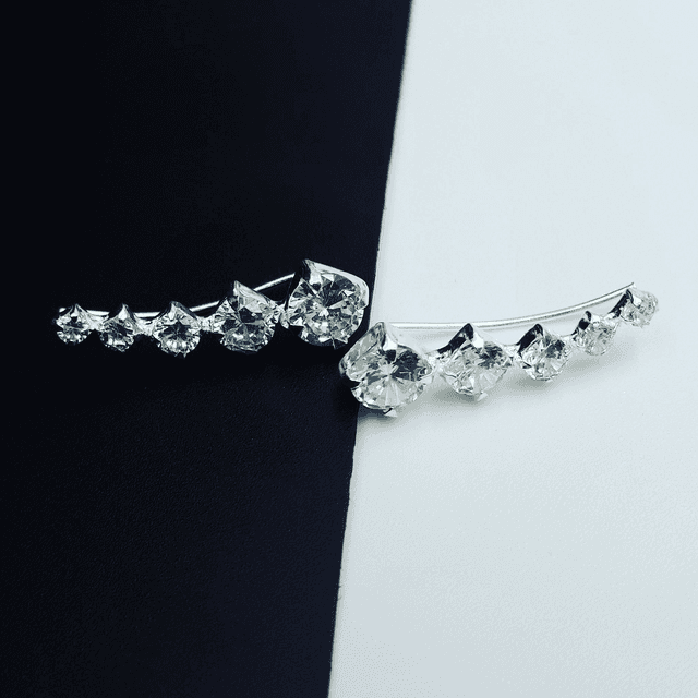 Cubic Zirconia Sparkle Ear Climber Earrings
