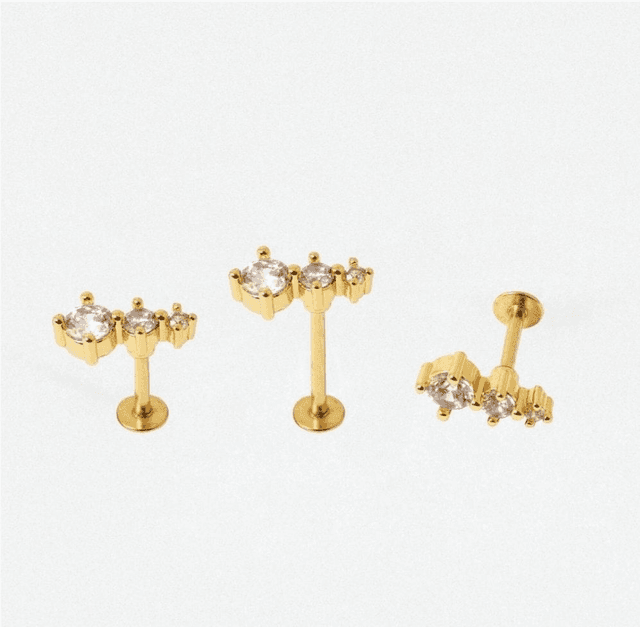 Gold Trio Gem Labret
