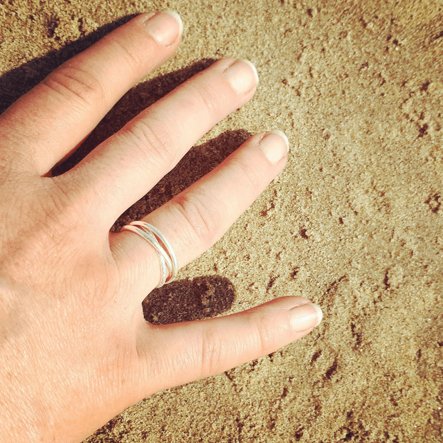 Interlocking Trinity Ring, Sterling Silver